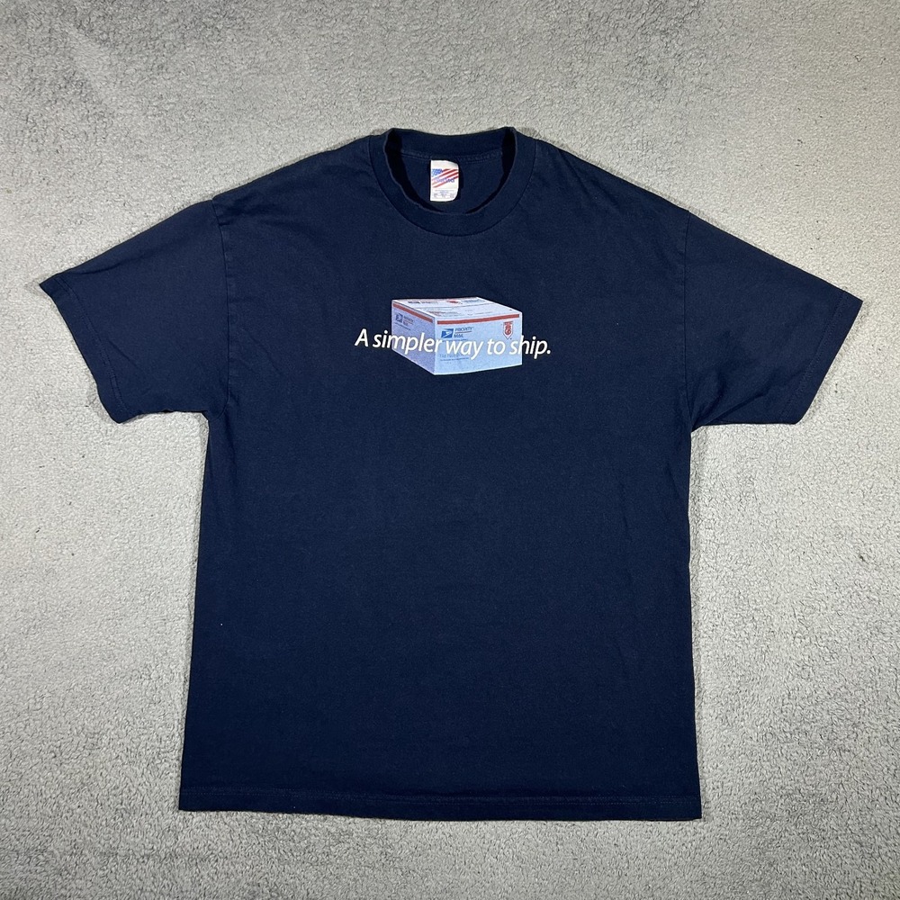 USPS Priority Mail Flat Rate Boxes Launch Employee Promo T-Shirt Men's XL #3429